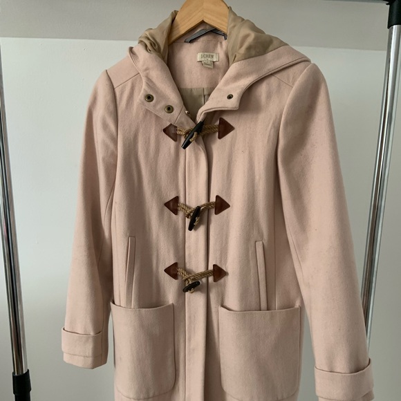 J. Crew Factory Wool Toggle Coat with hood in Warm Almond Size 4 - Picture 2 of 3